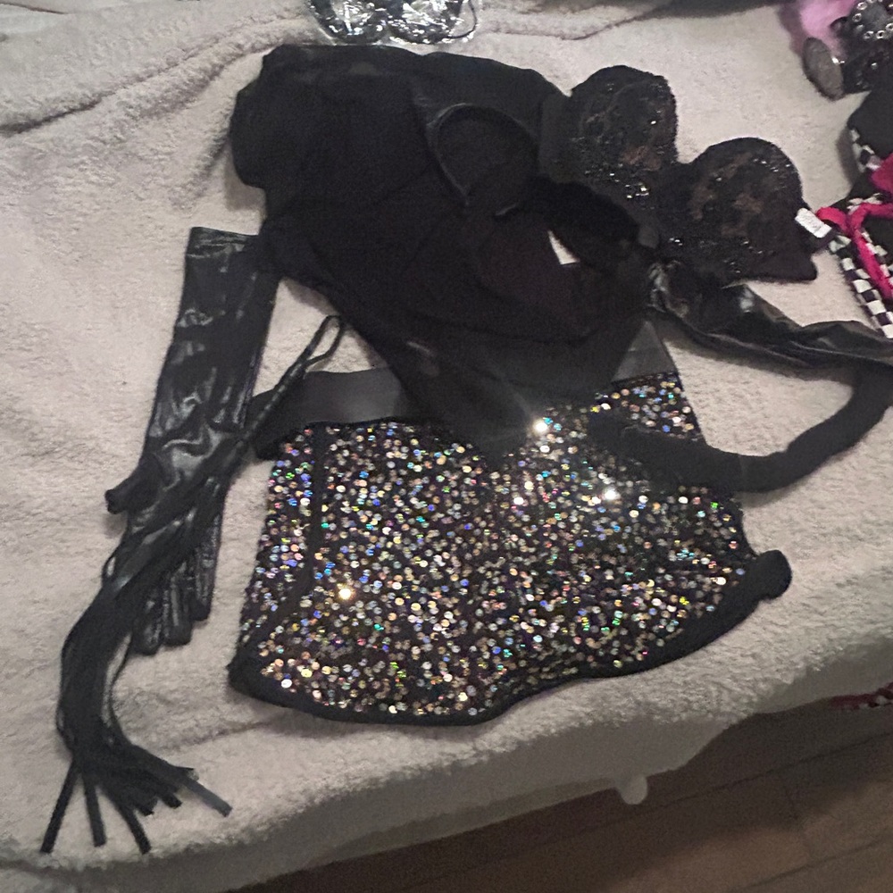 Black Sequin Skirt and Top Set small $30